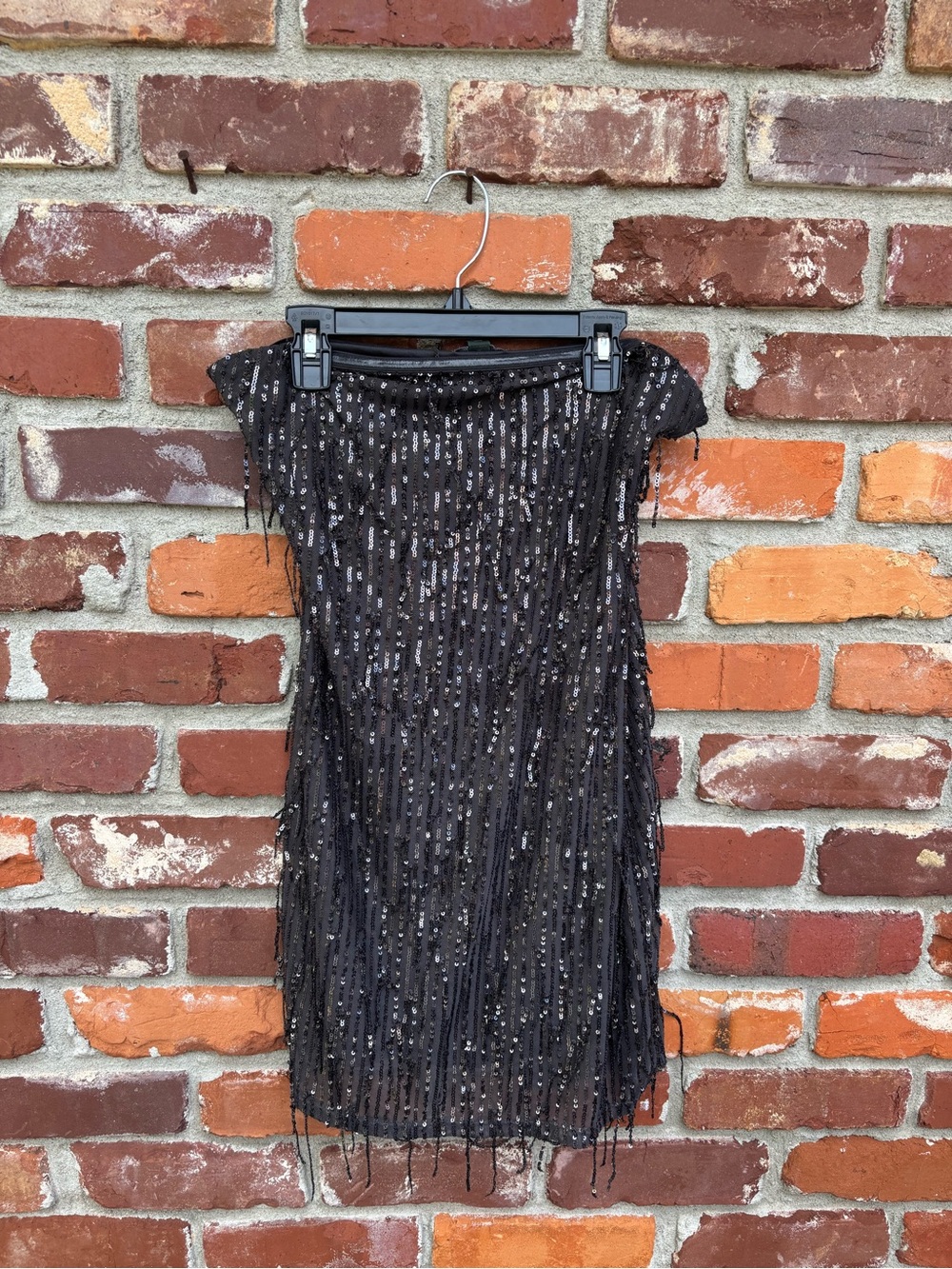 EUC Wild Fable Black Sequin Fringe Dress